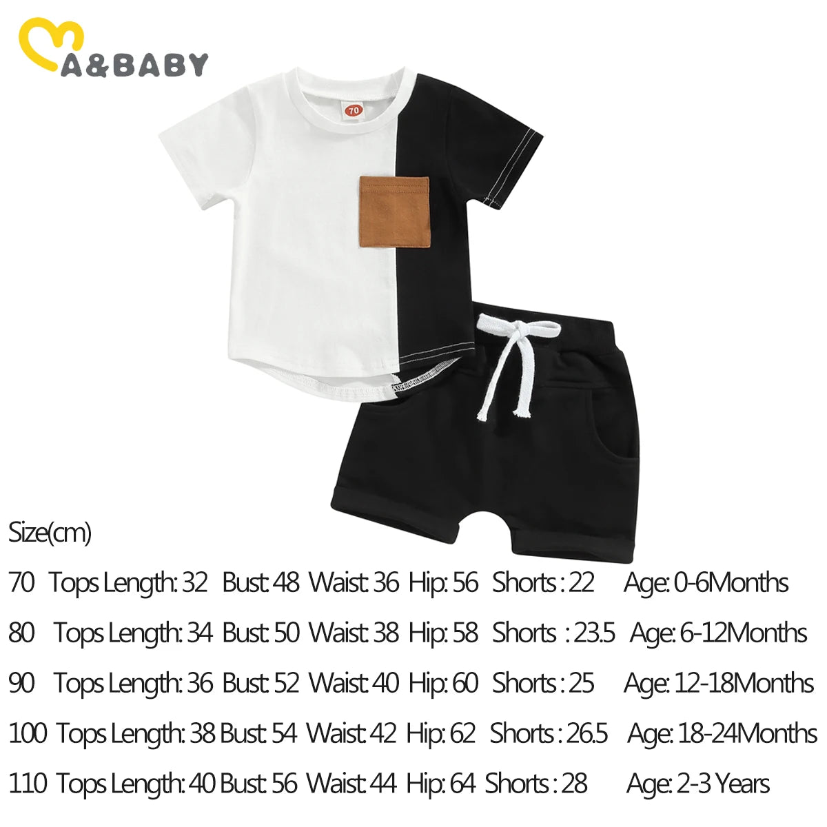 ma&baby 0-3Y Toddler Infant Baby Boy Girl Clothes Sets Casual Short Sleeve T-shirt Tops Shorts Summer Outfits Clothing
