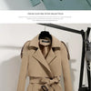 Women Long Trench Coat Fashion Windproof Coat Double Breasted Trench Coats Green Belt Windbreaker Spring Autumn Female Outerwear