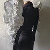 Sparkly Sequins Rhinestones Big Sleeves Black Jacket Sexy Singer Dancer Nightclub Jazz Dance Costume Performance Show Stage Wear
