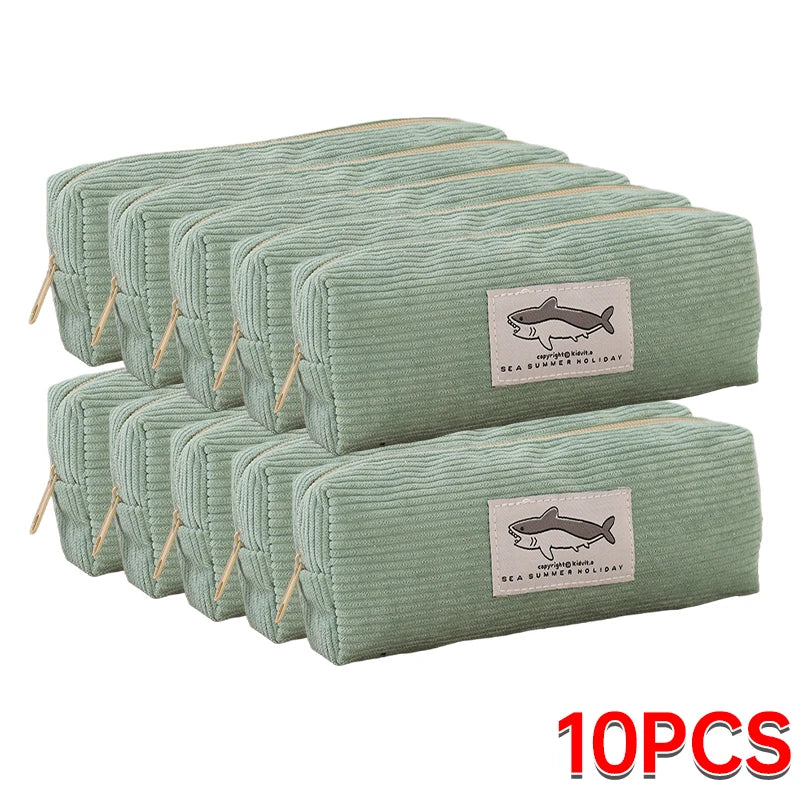 Niedliches Haifisch-Federmäppchen, Stickerei-Stifttasche, Schulanfangs-Zubehör, Schreibwaren für Mädchen, Kinder, Schreibtisch, niedliche Accessoires, Geschenk