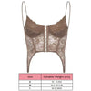 V-Neck Sexy Lace Corset Top Slim Fit Push Up Hollow Suspender Vest Adjustable Straps Off Shoulder Breathable Mesh Vest Travel