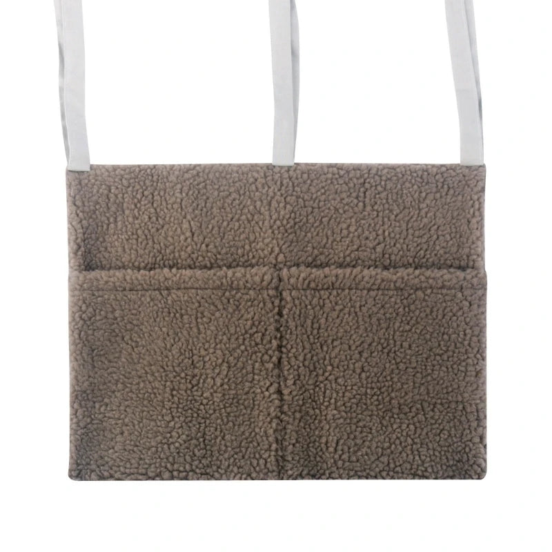 Neuer dicker Plüsch Babybett Hängetasche Tragbare Doppeltaschen Neugeborenen-Bett Spielzeug Organizer Tasche Bettkopfteil Aufbewahrungstasche