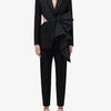 TWOTWINSTYLE Solid Spliced Bowknot Hollow Out Blazer For Women Notched Collar Long Sleeve Tunic Temperament Blazers Female New