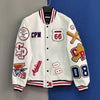 Street Popular Letter Flocking Embroidered Jacket And Coat Men 2023 New Y2K Harajuku Hip Hop Spliced Motorcycle Baseball Uniform