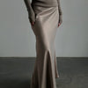 Wolfeel Freizeit Satin Damenrock Frühling Sommer Mode Locker Hoher Bund Maxi Röcke Elegant Einfacher Satin-Fischschwanzrock