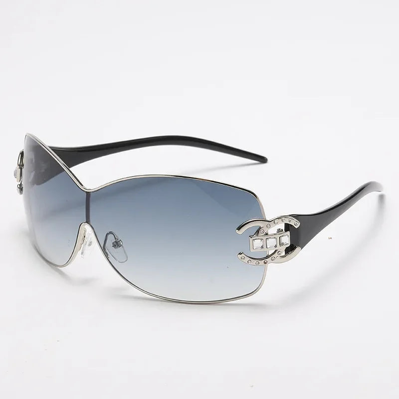 Neue Mode Y2K Sonnenbrille Damen Integrierte Surround Sonnenbrille Retro Designer Damen Brillen UV400 Oculos De Sol