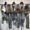 GO BALLISTIC YA Ladies' Genuine Leather Jacket with Fur Sleeve Women's Natural Lambskin Outfit