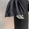 STOCK Shining Diamonds Neck Flare Sleeve Black Long Bandage Dress Elegant Woman Evening Party Dress Cocktail Party Outfit