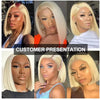 613 Straight 13x4 Lace Front Human Hair Bob Wig Pre Plucked Baby Hair 613 Blonde Short Bob Wig Remy Human Hair For Women
