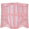 Women Abdomen Tight Corset Crops Under Bust Bustiers Breathable Mesh Waist Girdle With Bones Slimming Lace Up Bodices