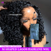 HMBP 450 Density Lagos Hairline 13x6 HD Transparent Lace Frontal Wigs Human Hair Kinky Curly Human Hair Glueless Wigs Preplucked