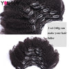 4B 4C Afro Kinky Curly Clip-In Echthaar-Extensions 100 % mongolisches unbehandeltes Haar Echtes menschliches Naturhaar Schwarz Clip-Ins Afro-Bündel YouMay