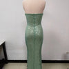 Sexy Neckholder Maxikleid mit tiefem V-Ausschnitt, Pailletten, Damen, Grün, Ärmellos, Rückenfrei, Pailletten, Schlankes langes Kleid, Celebrity Partykleider