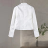 Urban White Women Blazer Coats Elegant Single Breasted V-neck Long Sleeve Female Jacket 2025 Autumn Office Lady Outwears