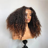 Ombre Brown Wear Go Human Hair Wigs Pre-Styled Layered Cut Kinky Curly Wig HD 7x5 Glueless Pre-Cut Wig for Quick Installation