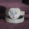 2023 New Luxury Silver Color Luxury Big Wedding Rings Set for Bridal Women Engagement Finger Party Gift Designer Jewelry R4428