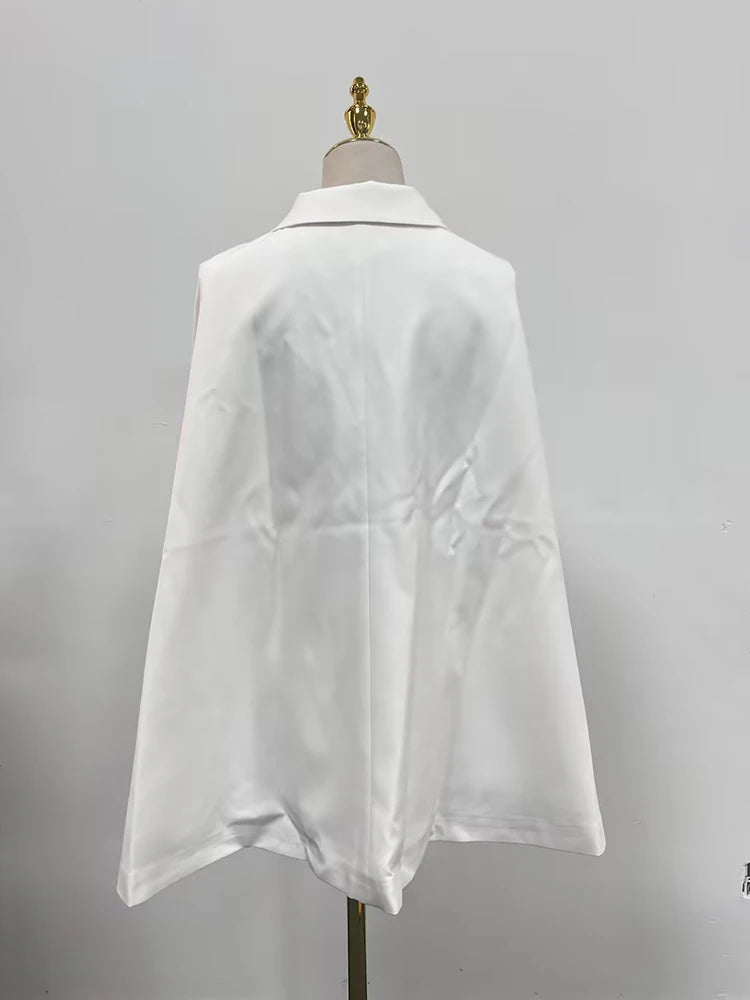 TWOTWINSTYLE Solid Chic Elegante Blazer für Damen Schalkragen Umhangärmel Tunika Schlankmachende Temperament Mäntel Damenmode Neu