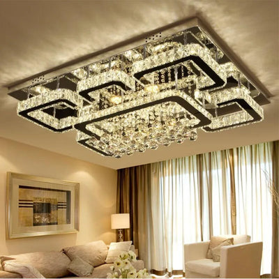 Moderner Luxus Kristall LED Kronleuchter Für Wohnzimmer Schlafzimmer Esszimmer Küche Deckenleuchte Silber Chrom Fernbedienung Licht