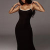Kliou Trägerloser rückenfreier sexy Bodycon-Midikleid Neu Damen High Waist gestreifte Kleider Eleganz Mode Partykleidung
