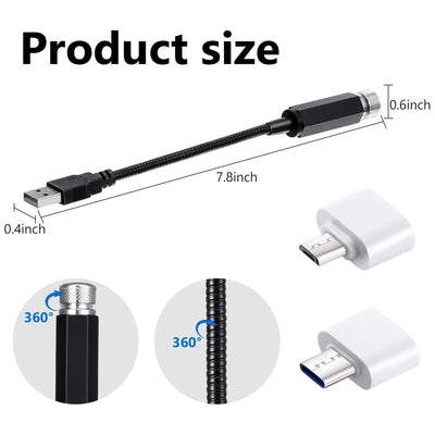 Romantischer LED Auto Dach Sternenhimmel Projektor Atmosphäre Galaxy Lampe USB Dekorative Lampe Verstellbares Auto Interieur Dekorationslicht