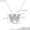 MHS.SUN Hochwertige Bubble Initialenkette Buchstabe A-Z Silberfarbene Zirkon 26 Initialen Ballon Anhänger für Damen Herren Schmuck