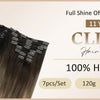 Full Shine Human Hair Extensions Clip in Hair Extensions Human Hair 7PCS 105G Double Weft Hair Extensions Human Hair For Woman