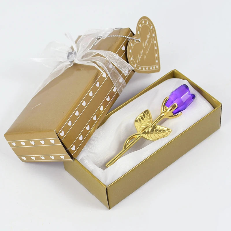 Valentinstag Geschenk Ich liebe dich Kristallbär Künstliche Rosenlehrer Muttertag Hochzeit Geburtstag Party Geschenke für Gäste