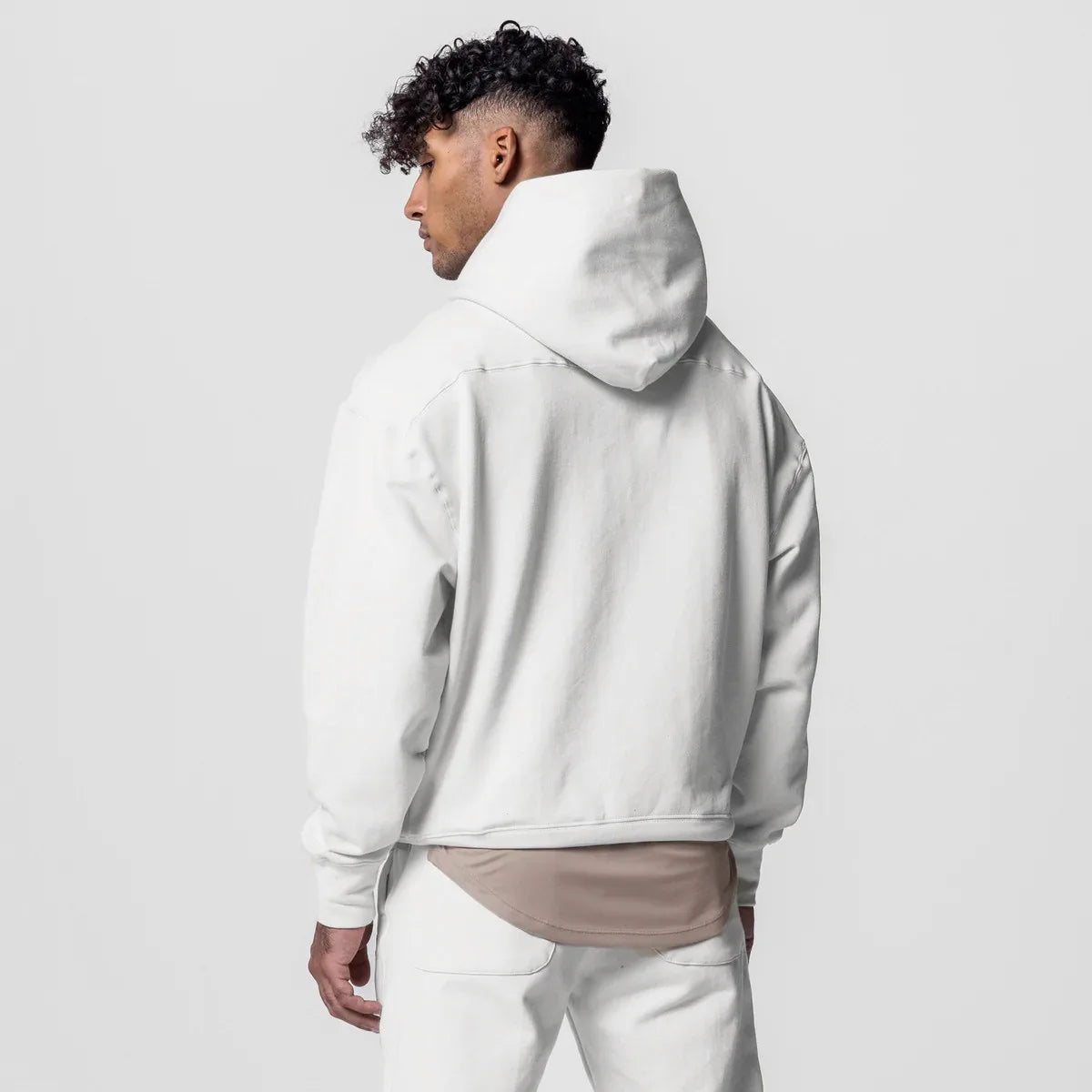 Men's Thick Cotton Training Sets Hoodie Casual Sports Pullover Hooded 2-piece Top with Pants Sweatshirts Gym Running Tracksuits