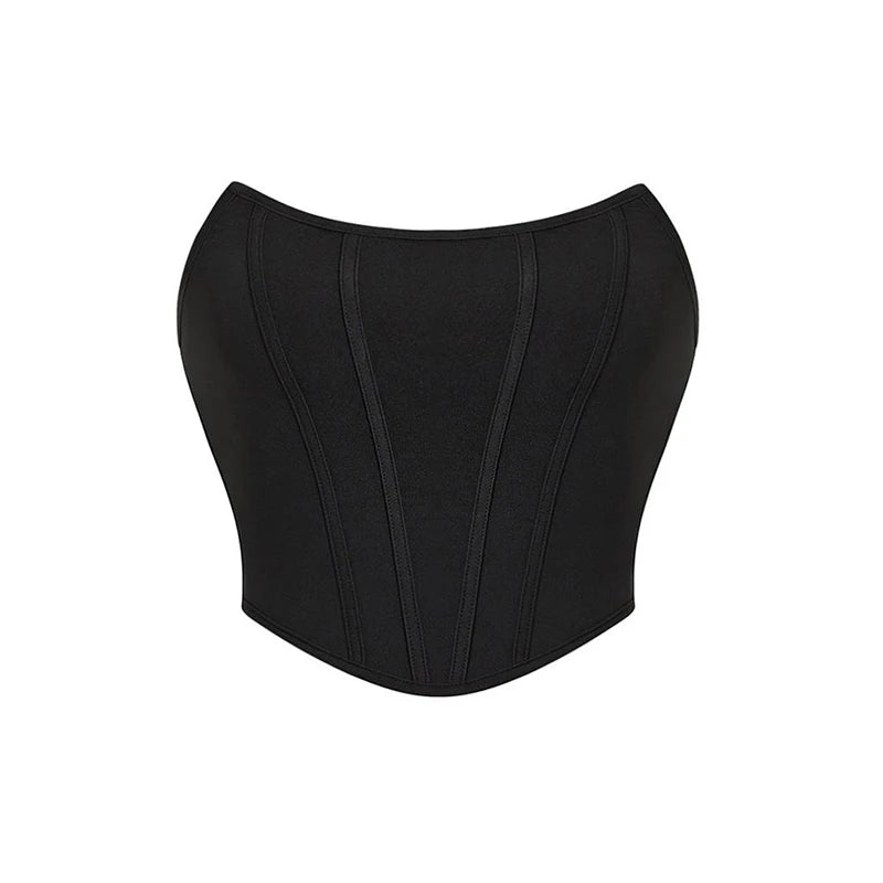 Sleeveless Off Shoulder Velvet Fashion Sexy Corset Crop Tops Vest Female Underwear Backless Bustier Top Solid