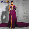 Prowinea Classic Mermaid Prom Dress Crystals Pleat Sweep Train Gala Formal Party Gown Vestidos De Fiesta Customized Plus Size