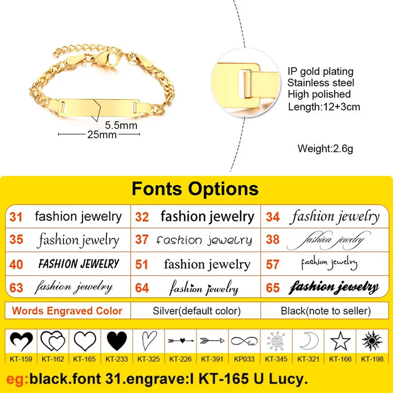 Vnox Personalize Mom Daughter Son Name Bracelets Non Allergy Stainless Steel Baptism Custom Love Baby Gifts Adjustable Jewelry