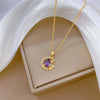 Stainless Steel Zircon Planet Star Pendant Necklace For Women Elegant Aesthetic Clavicle Chain Necklace Jewelry Party Gift