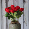 3/5/10/20 Stk. Rosen Künstliche Blumen Rosenzweig Künstliche Rote Rosen Realistische Kunstrosen für Hochzeits-Heimdekoration
