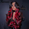Pink Highlight Colored Lace Front Wig Synthetic Glueless Loose Wave Pre Plucked 13x4 HD Transparent Lace Frontal Wigs For Women