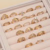 Silver Color Geometric Knuckle Rings Set For Women Eye Cross Sun And Moon Leaf Charm Finger Ring Female Boho Party Jewelry