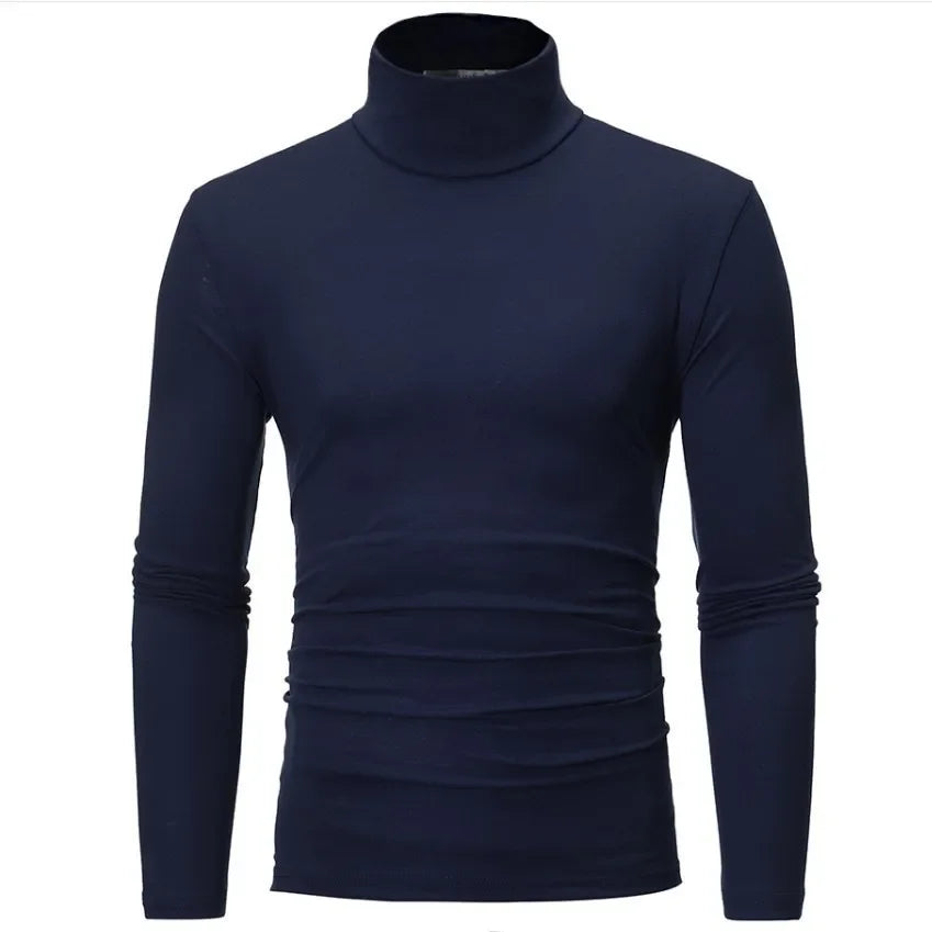 Long Sleeve T-shirt Thermal Underwear Tops Men Winter Clothes Thermal Shirt Autumn Men's Winter Tights High Neck Thin Slim Fit
