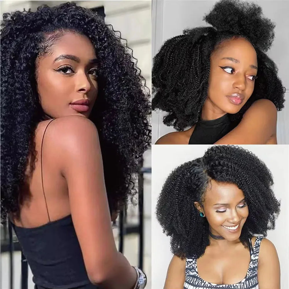 10-24 Inch Afro Curly Clip In Human Hair Extensions Afro Kinky Curly Clips Human Hair Extensions 100% Human Hair For Women