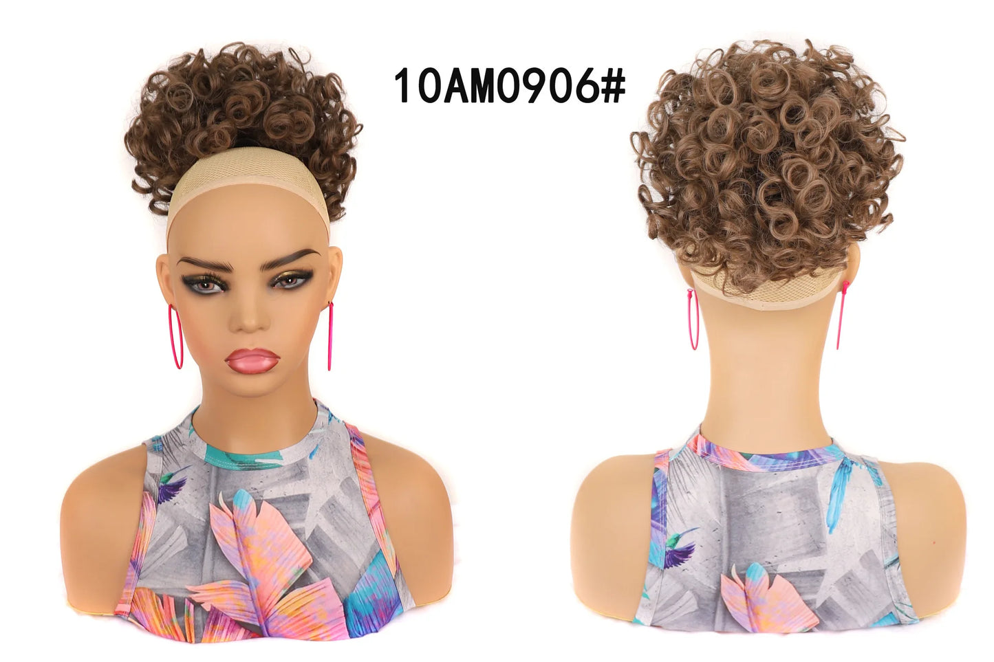 Synthetic Afro Puff Drawstring Ponytail Hair Bun 10 Inch Short Afro Kinkys Curly Afro Bun Extension Hairpieces Large Size