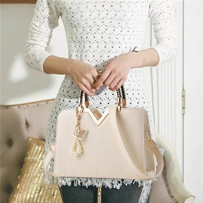 Damen Handtasche Patchwork Umhängetasche Messenger Office Work PU Leder Damen Tasche Luxus Mode Elegant