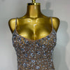 Luxury Rhinestones Sexy Mesh See Through Bodycon Dress Women Birthday Evening Cocktail party Gown Red Carpet Club Stage Outfit