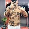 Herren-T-Shirt mit modischer Persönlichkeit, stilvoll und vielseitig, im Trend, Langarm-Herren-Base-Shirt, dicker Stil