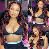 13X4 HD Transparente Lace Front Perücken Burgunderrote Echthaarperücken Vorgezupft 30 Zoll Body Wave Lace Front Perücken für Frauen Gelockt