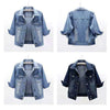 Damen Jeansjacke Frühling Herbst Kurze Jacke Rosa Jeansjacken Lässige Oberteile Lila Gelb Lila Blau Locker Sitzende Oberteile Damen Oberbekleidung