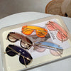 KAMMPT Fashion Leopard Damen-Sonnenbrille, stilvolle getönte Outdoor-Sportbrille, luxuriöses Metalldesign, Oversize Herren-Sonnenbrille