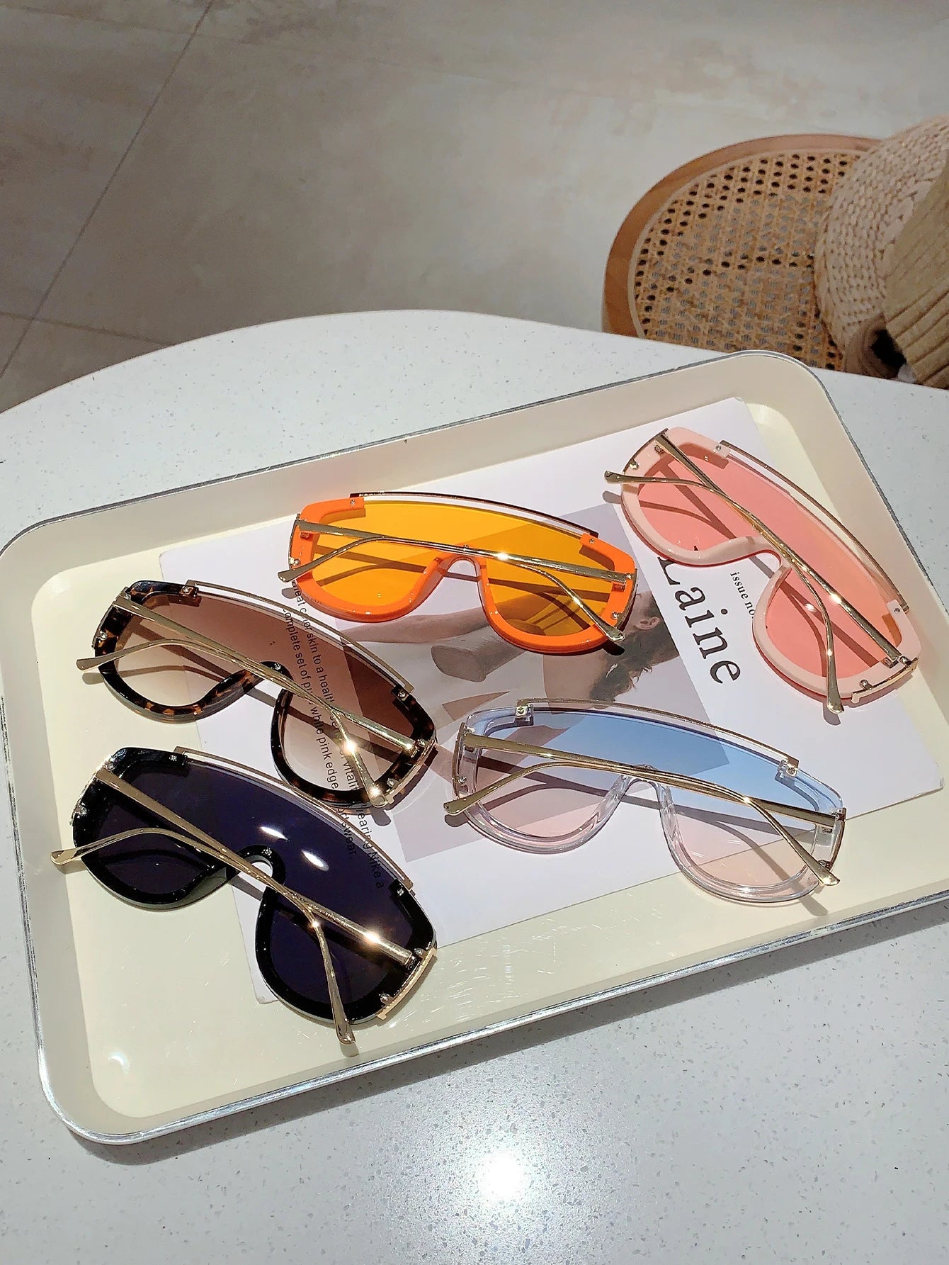 KAMMPT Fashion Leopard Damen-Sonnenbrille, stilvolle getönte Outdoor-Sportbrille, luxuriöses Metalldesign, Oversize Herren-Sonnenbrille