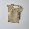 Sexy Kurzes Rückenfreies Sport-T-Shirt mit festem Brustpolster Damen Eng Anliegendes Schnell Trocknendes Schlankmachendes Yoga-Top