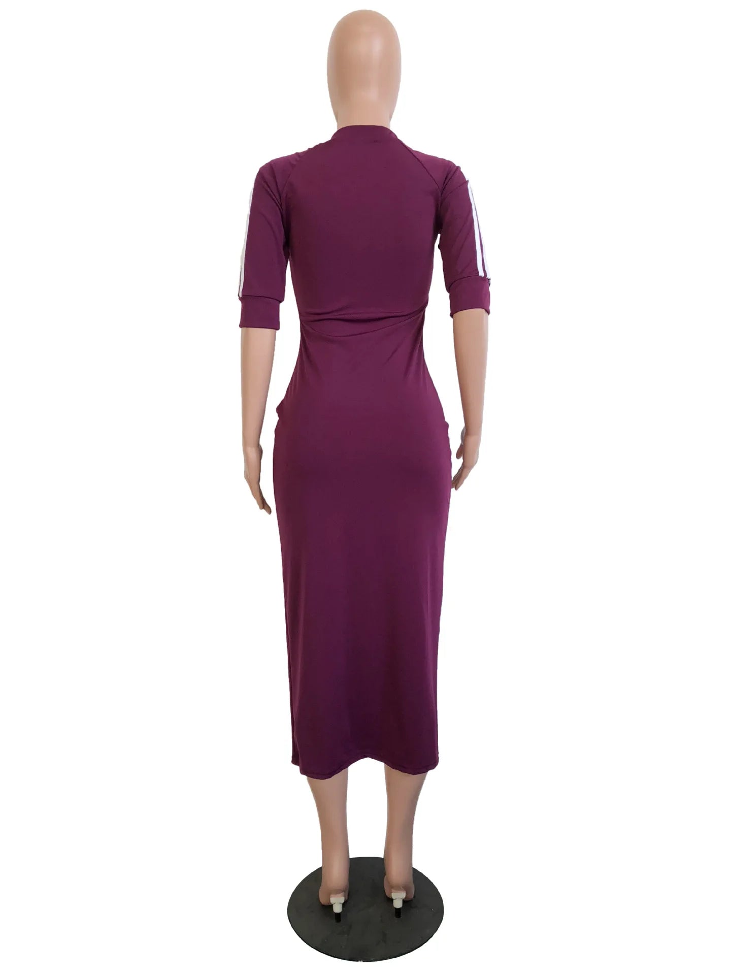 European and American women's fashion white stripe dress