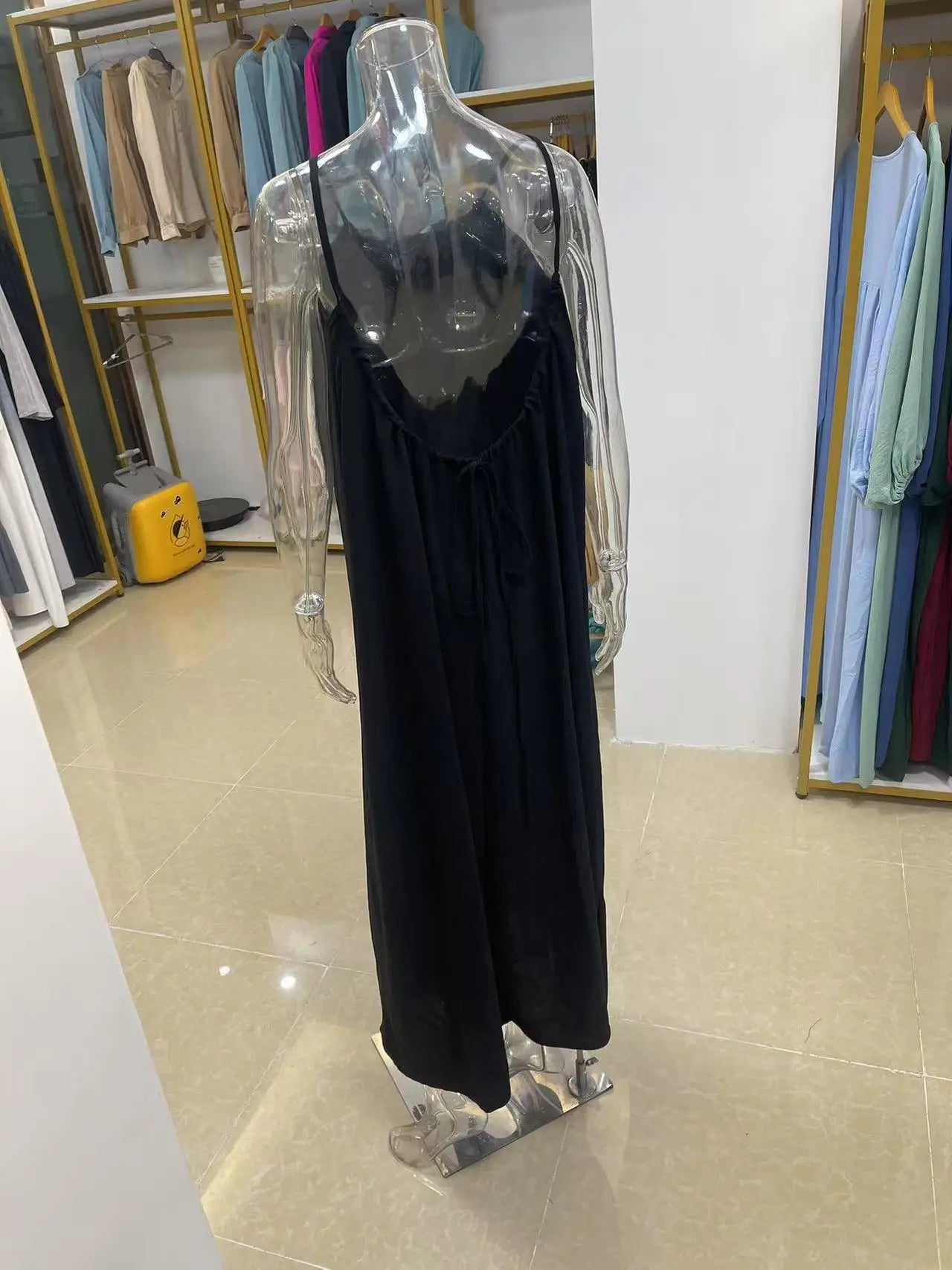 New Arrival Women's Strapless Backless Long Loose Home Dress Comfortable Sleepwear Casual Maxi Dress