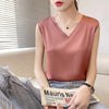 Silk halter V-neck sleeveless bodice Satin vest lace with beautiful back summer jacket with suit top