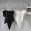 DEAT Sequin Big Bow Jumpsuit Suspender Vest For Women 2024 Summer New Fashion Celebrity Solid Color Camisole Female 11XX9197